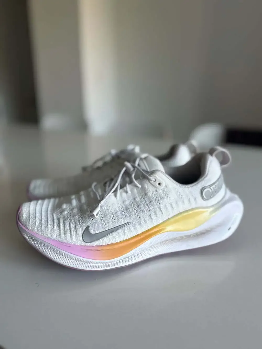 Nike Invincible 3 White Sunset Gradient Flyknit Running Shoes